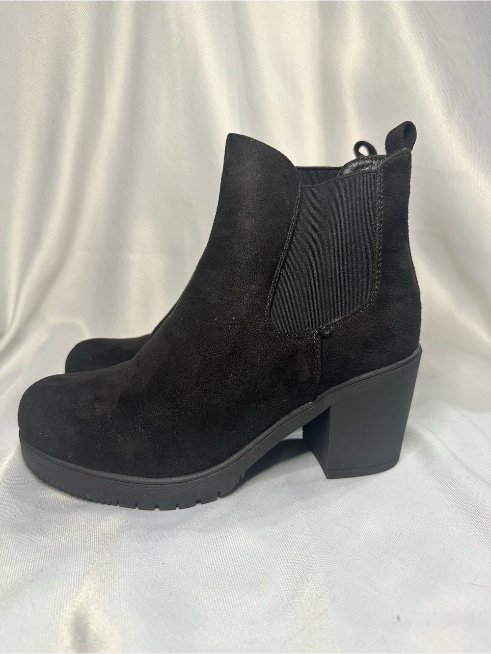Dream‎ Pairs Black Suede Block Heel Chelsea Ankle Boots